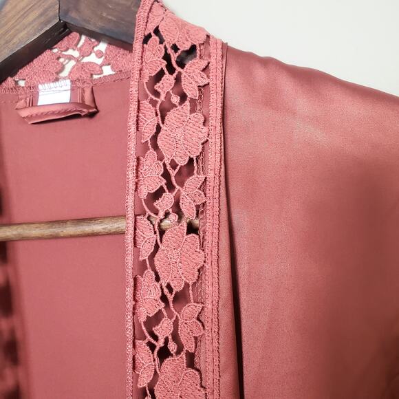 Terracotta Bridesmaid Robe Bridal Party Robe Satin Robe JUNIOR SIZE - Picture 6 of 8